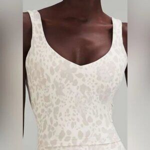 Lululemon Align Tank Top size 4 cream and taupe leopard print